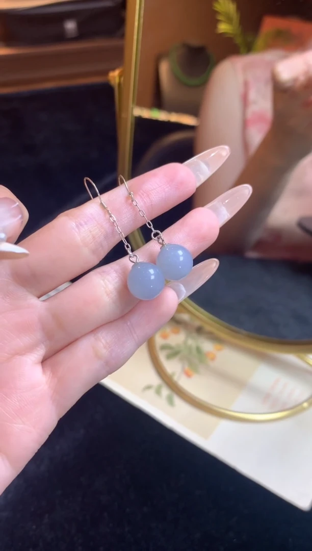 翡翠未镶嵌耳饰翡翠耳钉