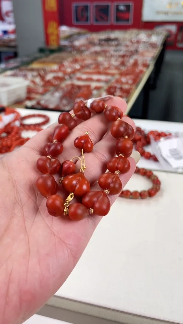 南红玛瑙屁桃diy手串银S925镶嵌一个/条