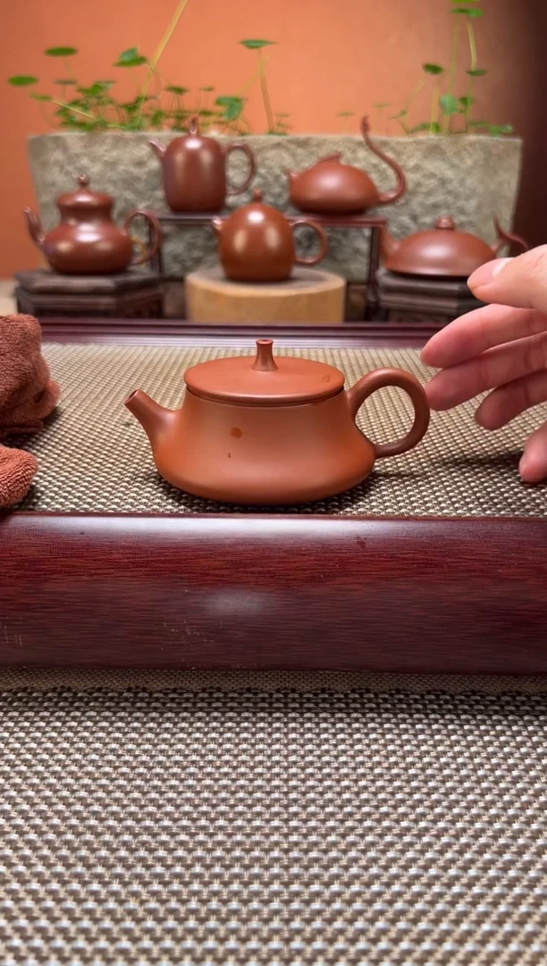 茶壶紫砂精工 超薄胎石瓢 原矿朱泥 纯手制