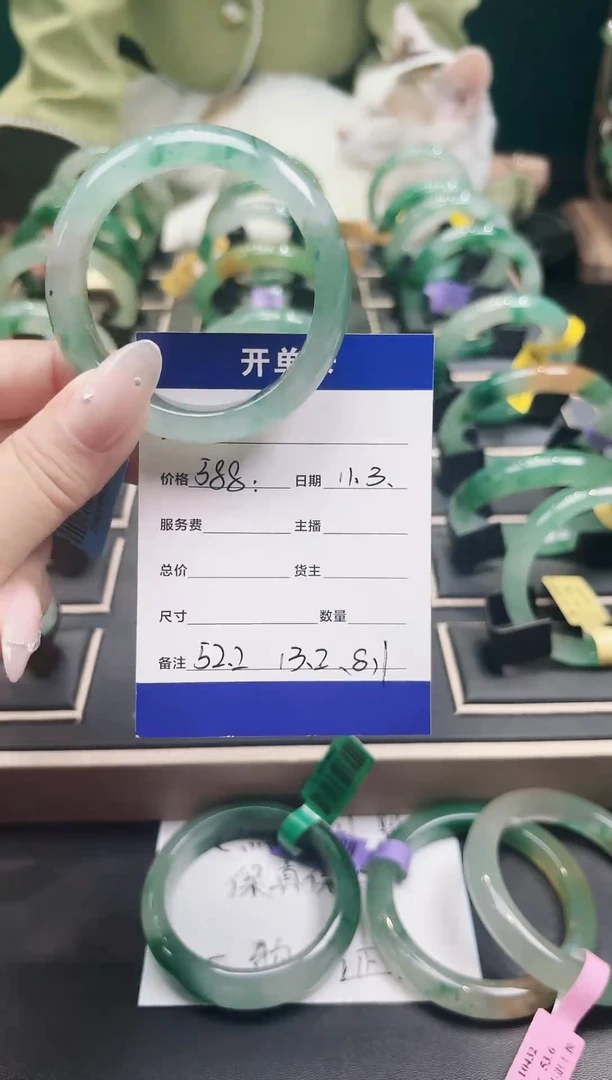 未镶嵌手镯石英质玉（非洲翠）手镯