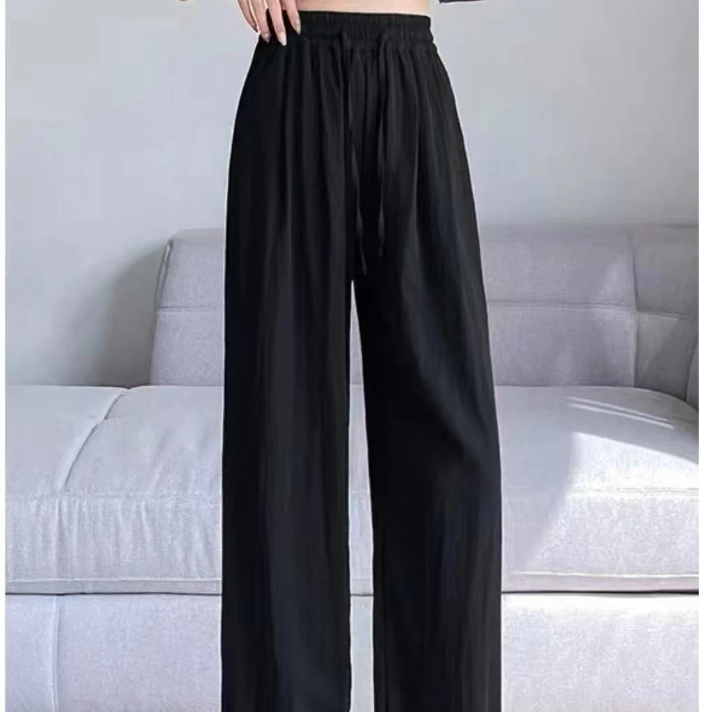 8110春夏新款垂感宽松显瘦窄版时尚直筒山本裤女