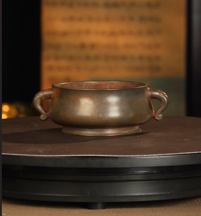还山碳养炉 如意耳宣德炉 圈足铜香炉