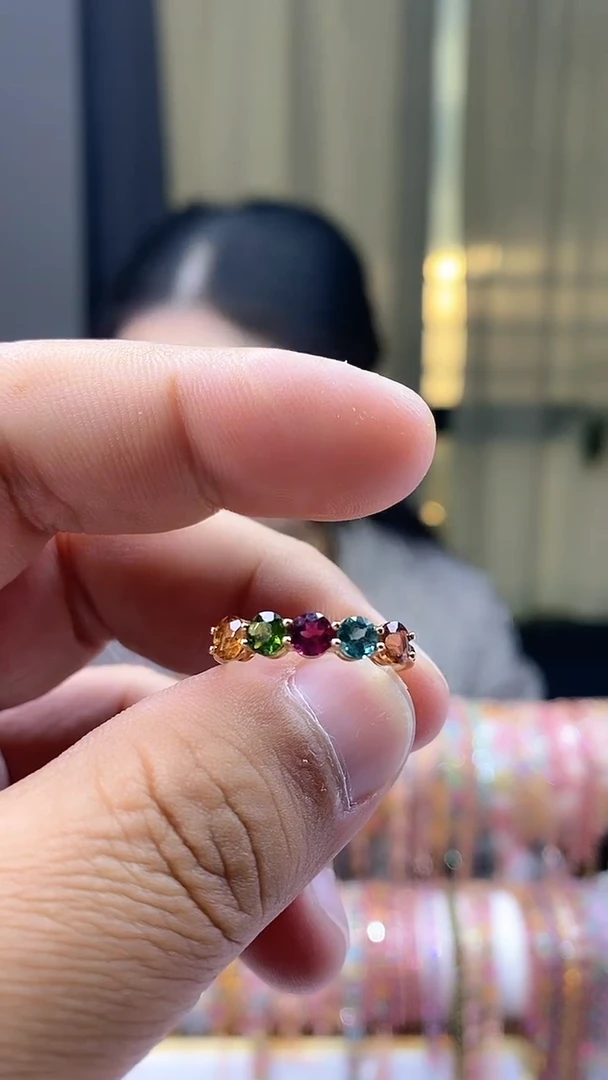 【闪购商品】碧玺戒指银S925镶嵌345354345345