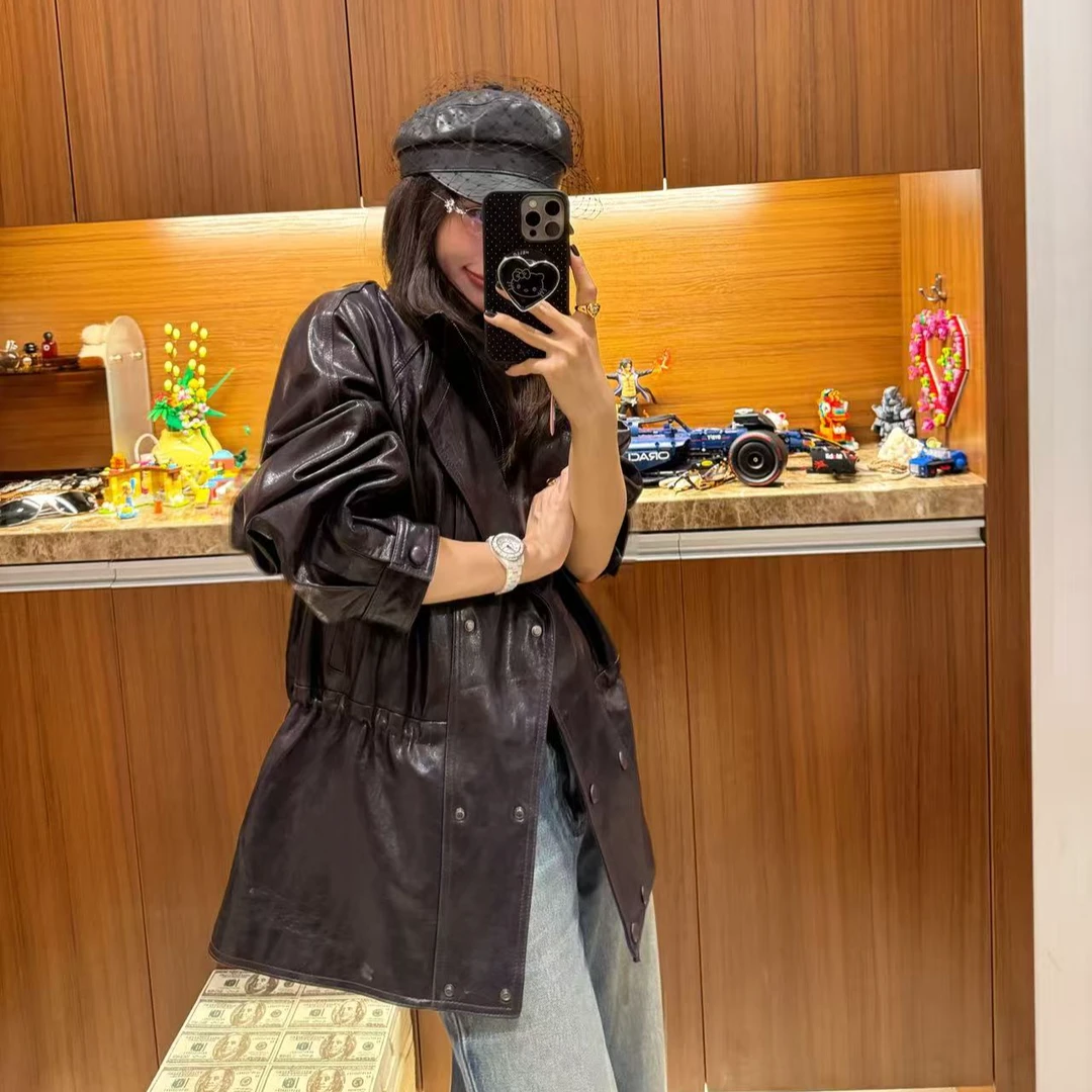 刁刁的Fur 25秋季 一盏冰茶 TX彩油蜡绵羊单皮秋季女装外套 59291