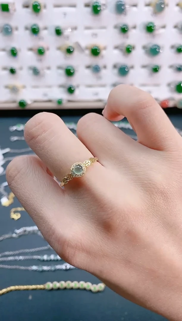 【闪购商品】翡翠戒指银S925镶嵌天然翡翠