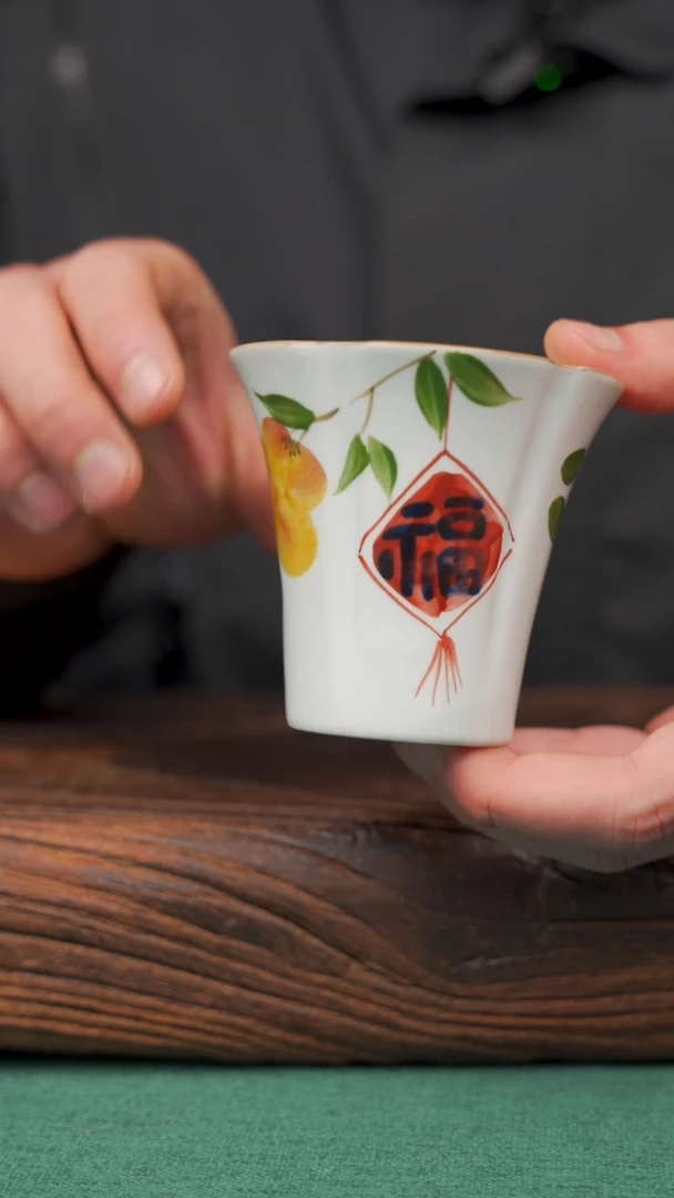 【闪购商品】瓷片21寻一缕瓷香杯釉下手工手绘瓷器