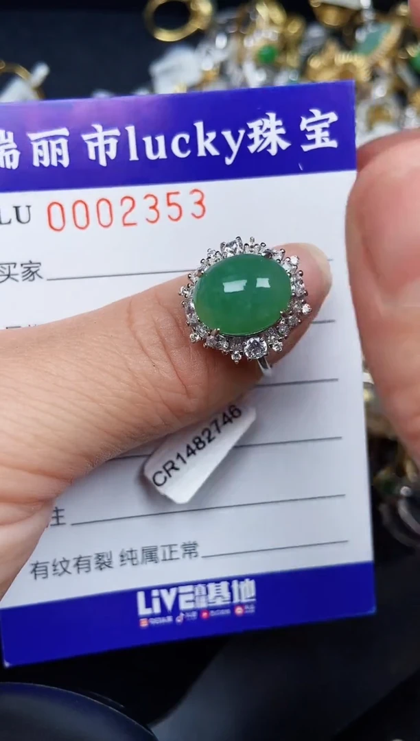 翡翠银S925镶嵌颈饰2353