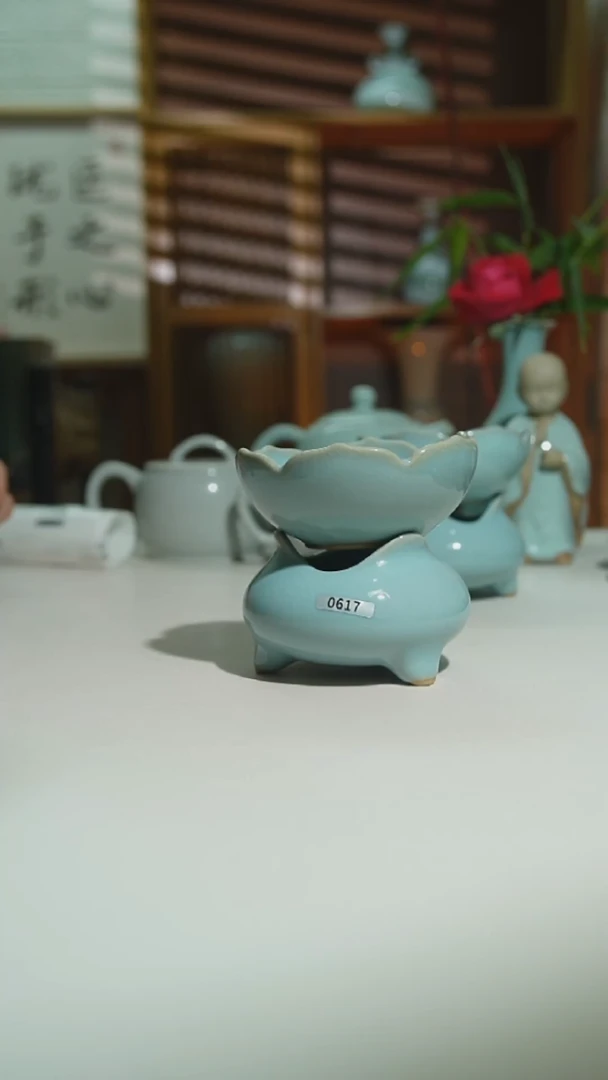 天青莲花茶滤加花垫二级