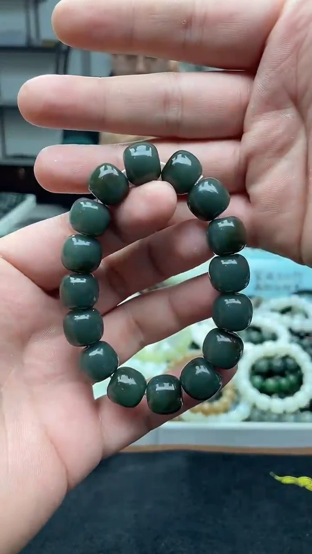 未镶嵌手串和田玉纯天然新疆且末蓝14