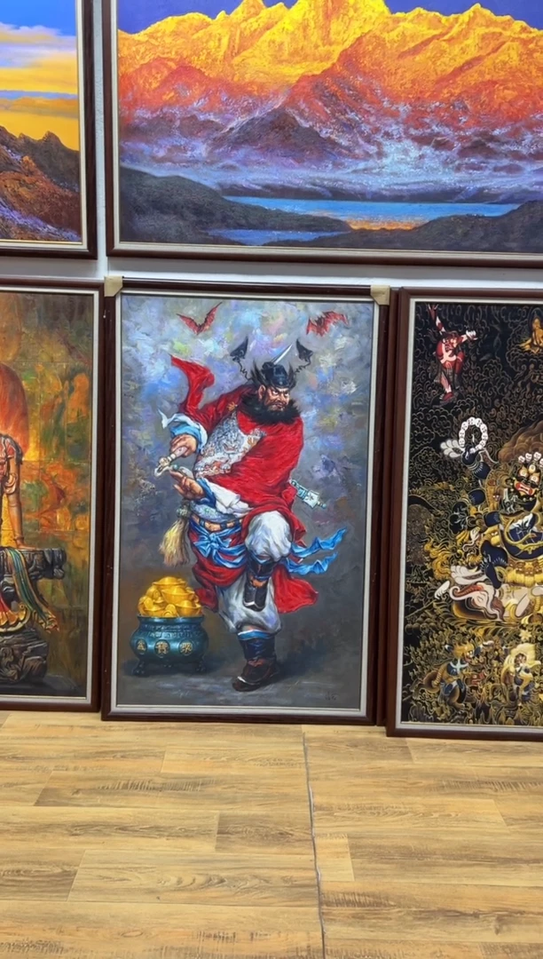 油画淋*【张俊龙】钟馗办公室客厅茶室玄关客厅挂画油画版画