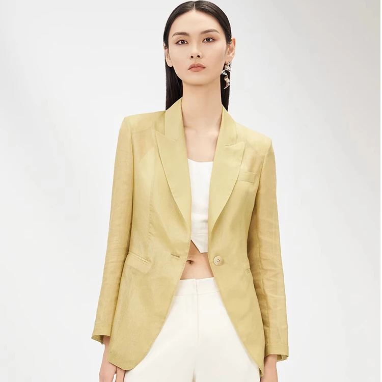 【羊羊专属】MEDECOO/墨蒂珂仿棉压光一粒扣休闲西外套MHX31110