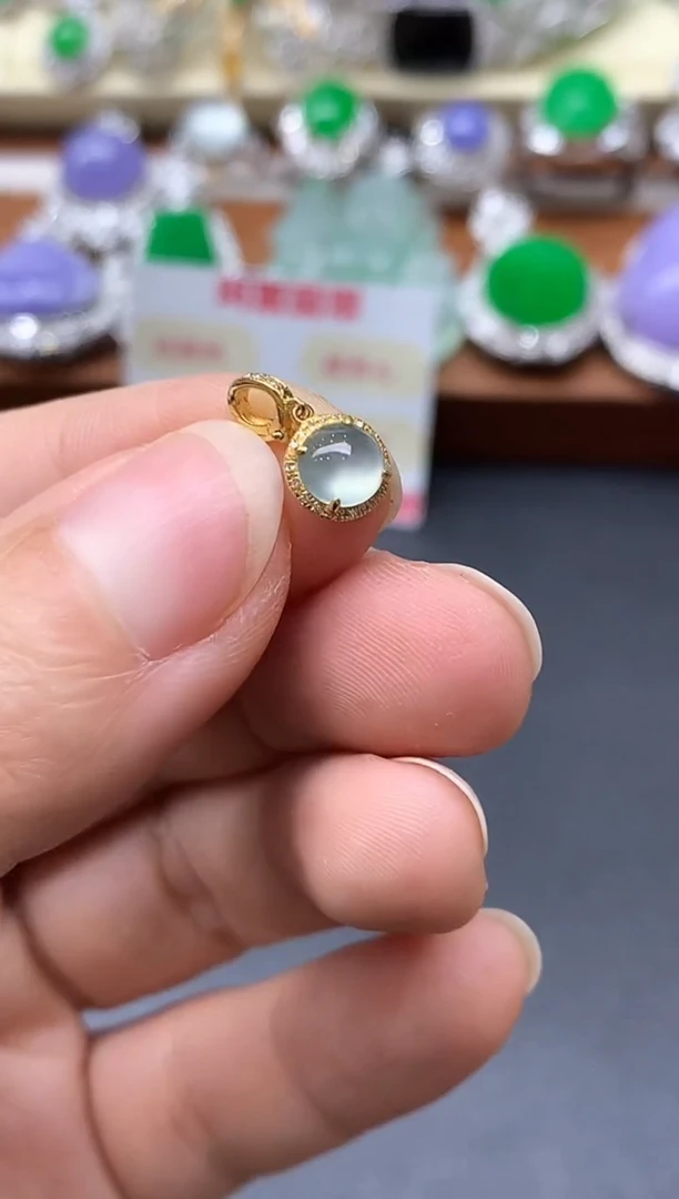 颈饰18K金镶嵌翡翠161-中国好珍宝