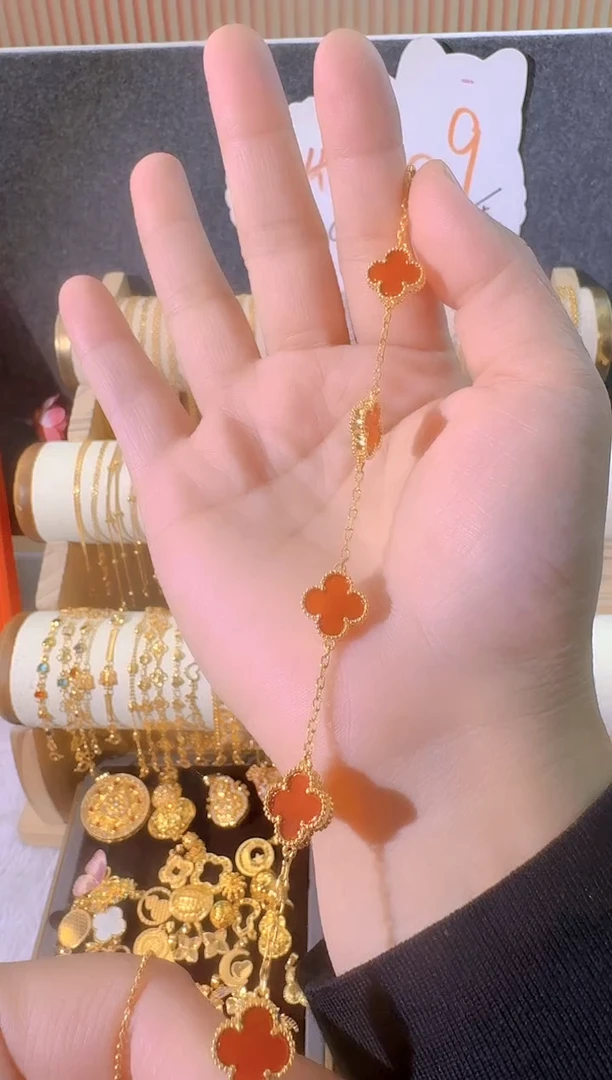 红五花四叶草手链  2.6克