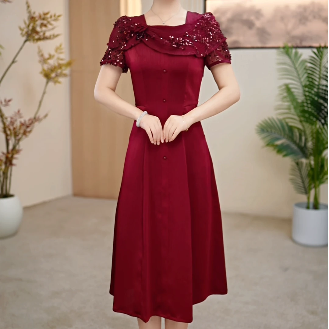 【宸锦女装】X2579夏季新款连衣裙超显瘦气质高端收腰气质时尚洋气