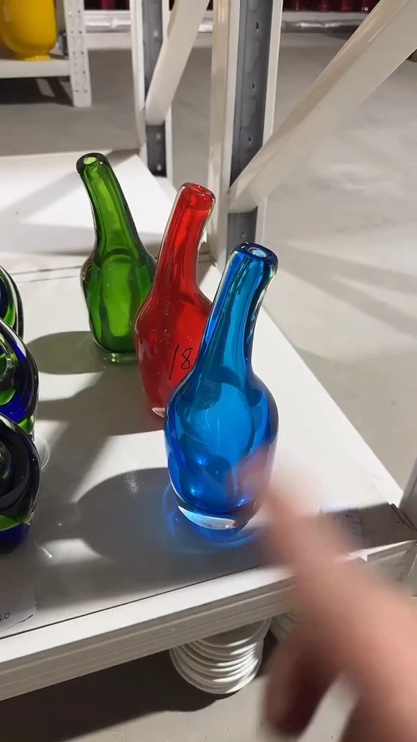 手工艺品琉璃琉璃吹制花瓶桌面摆件工艺品3件装
