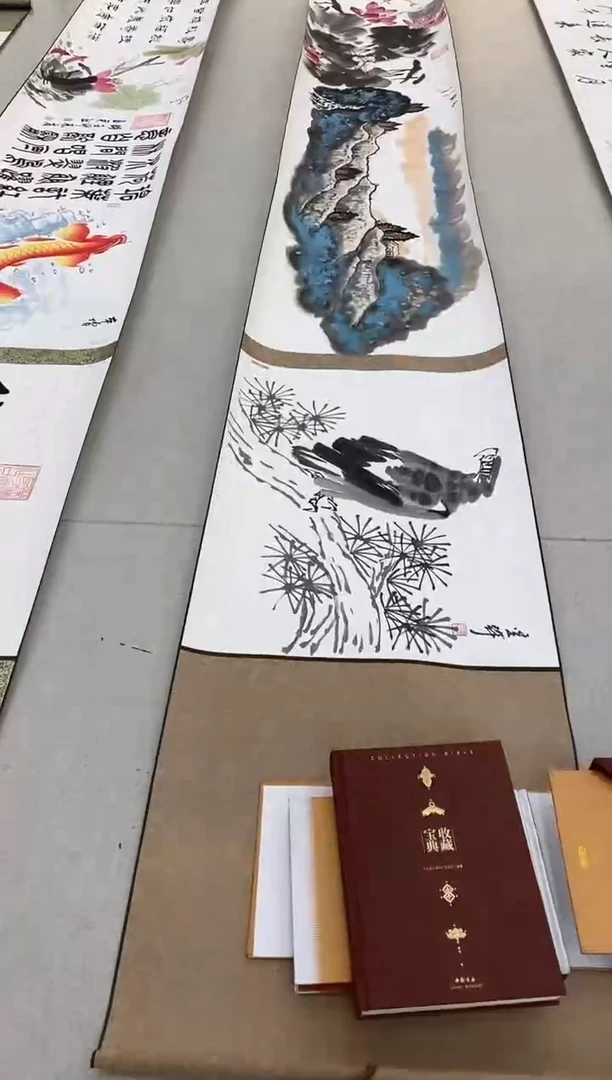 国画5米长卷作品带礼盒