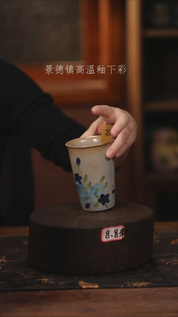 陶瓷景德镇高温釉下手绘陶瓷@L203@