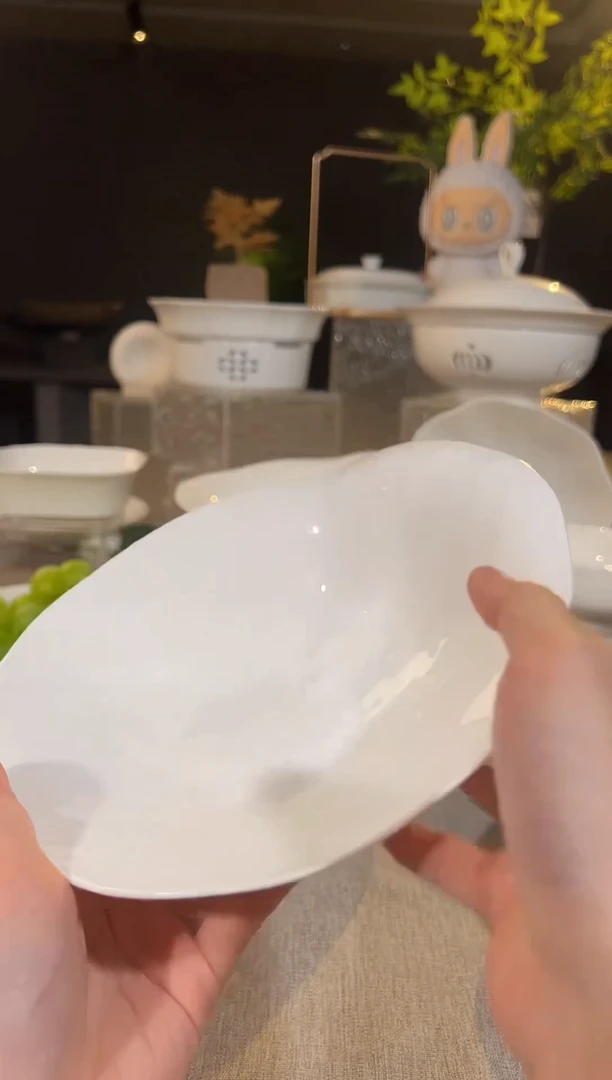 骨瓷8寸高温玉瓷·水晶斜口碗