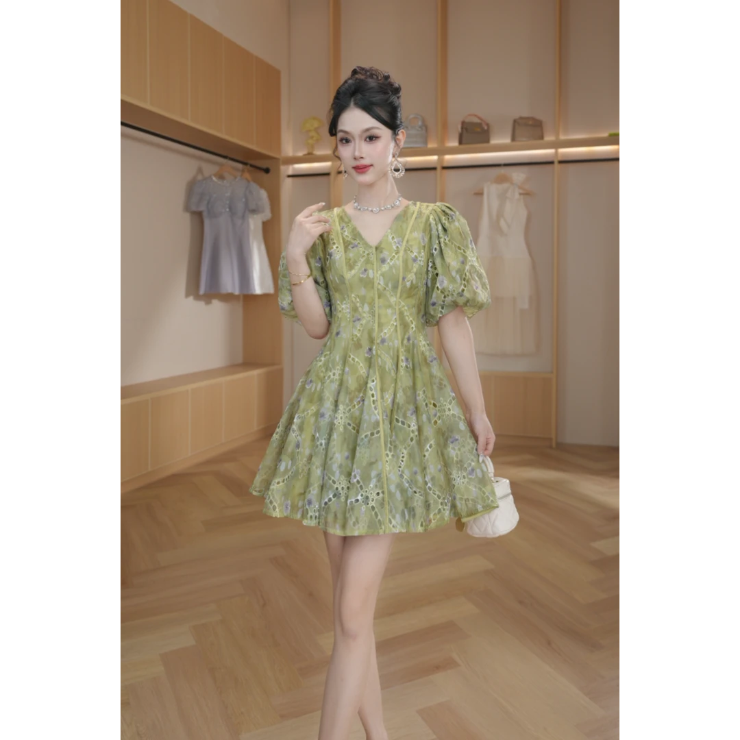 【设计师定制】新款时尚减龄洋气修身显瘦小个子连衣裙65070