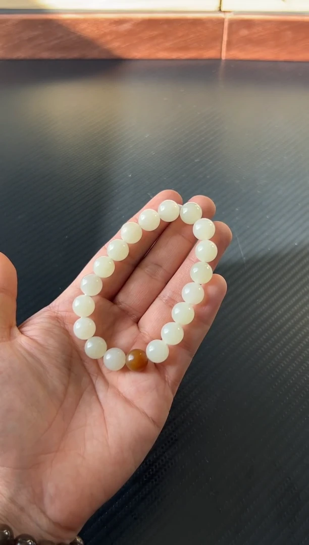 未镶嵌手串和田玉且末微色差金山卡10s