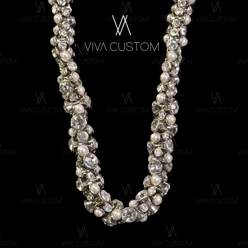 铜合金合成锆石项链 （精工系列）优雅高级圆球串珠项链