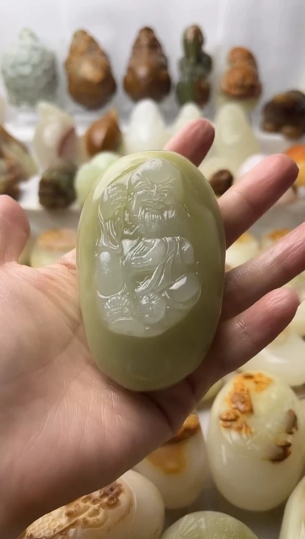 石材方解石棉纹正常不退换寿星微瑕