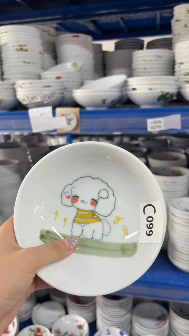 瓷片景德镇高温陶瓷食品级手绘釉中彩-小胖碗