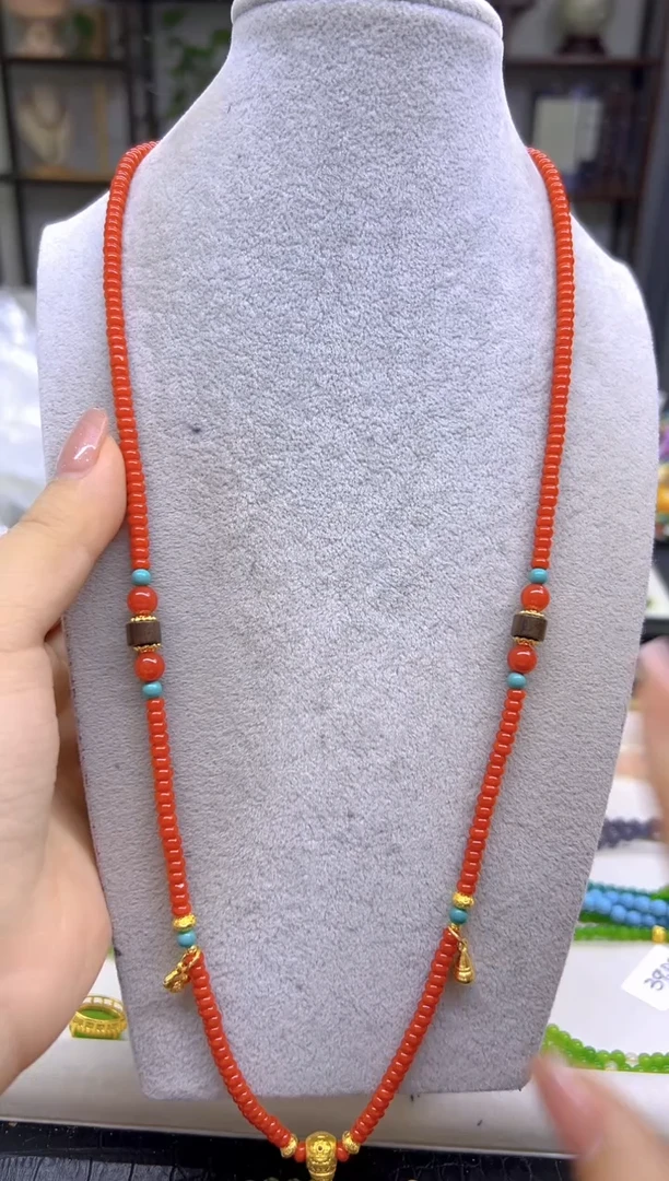 南红玛瑙未镶嵌项链DIY款X699