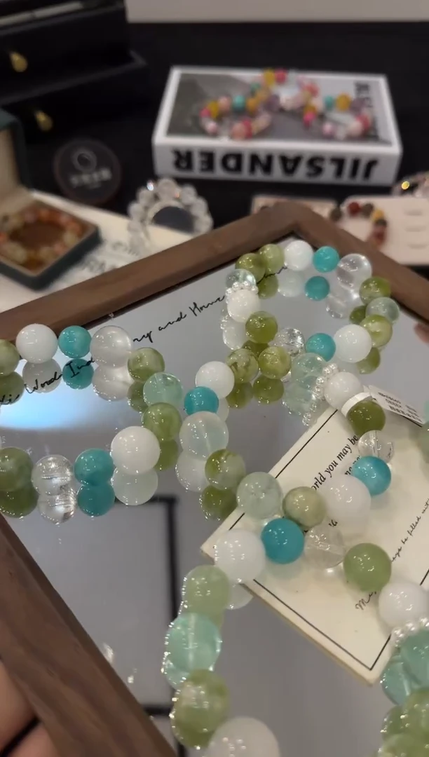 未镶嵌手链水晶绿色系多宝x3330