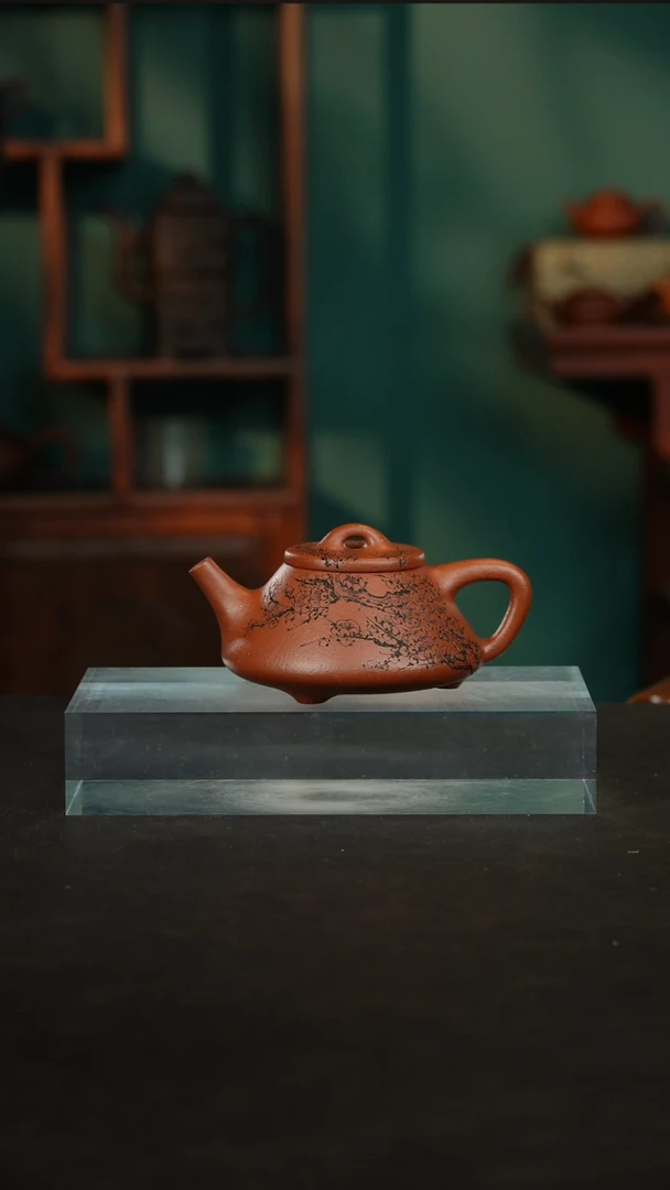 【闪购商品】紫砂茶壶09刻绘子冶石瓢