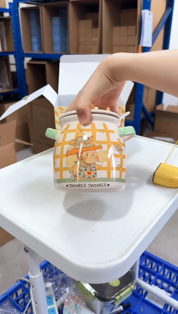 瓷片神灯星星人猪油罐780ml