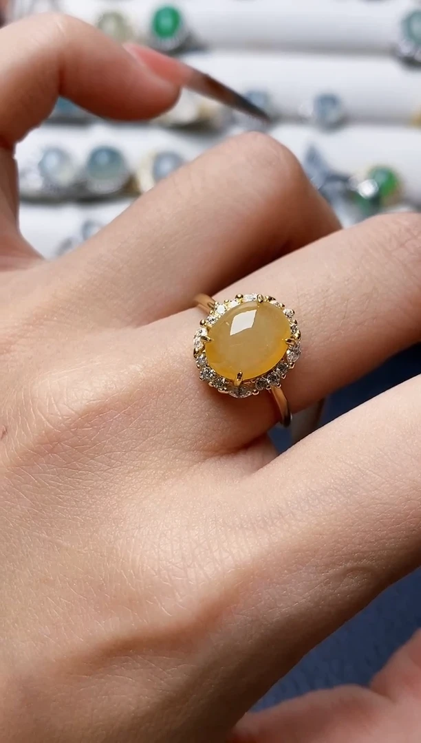 银S925镶嵌戒指翡翠4140