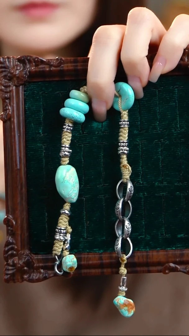 未镶嵌绿松石手链绿松