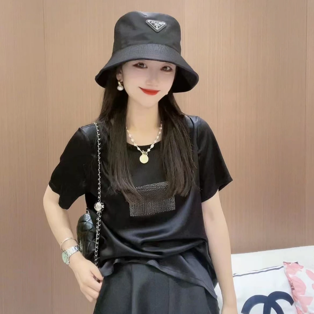 《CHUN》珠片字母桑蚕丝T恤