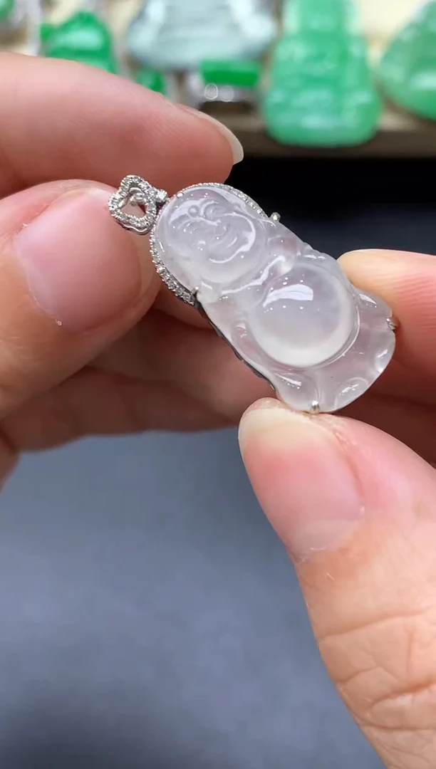 颈饰18K金镶嵌翡翠377-中国好珍宝