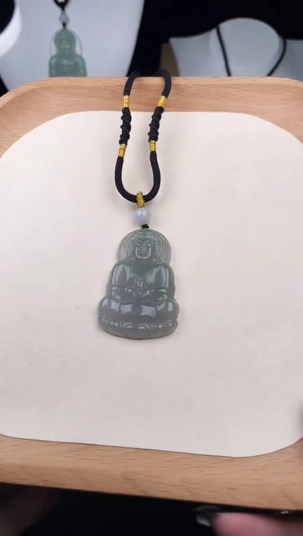 颈饰未镶嵌翡翠YE012冰绿观音