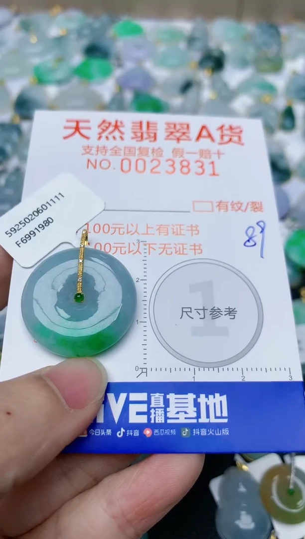 【闪购商品】翡翠颈饰18K金镶嵌天然翡翠A货    89