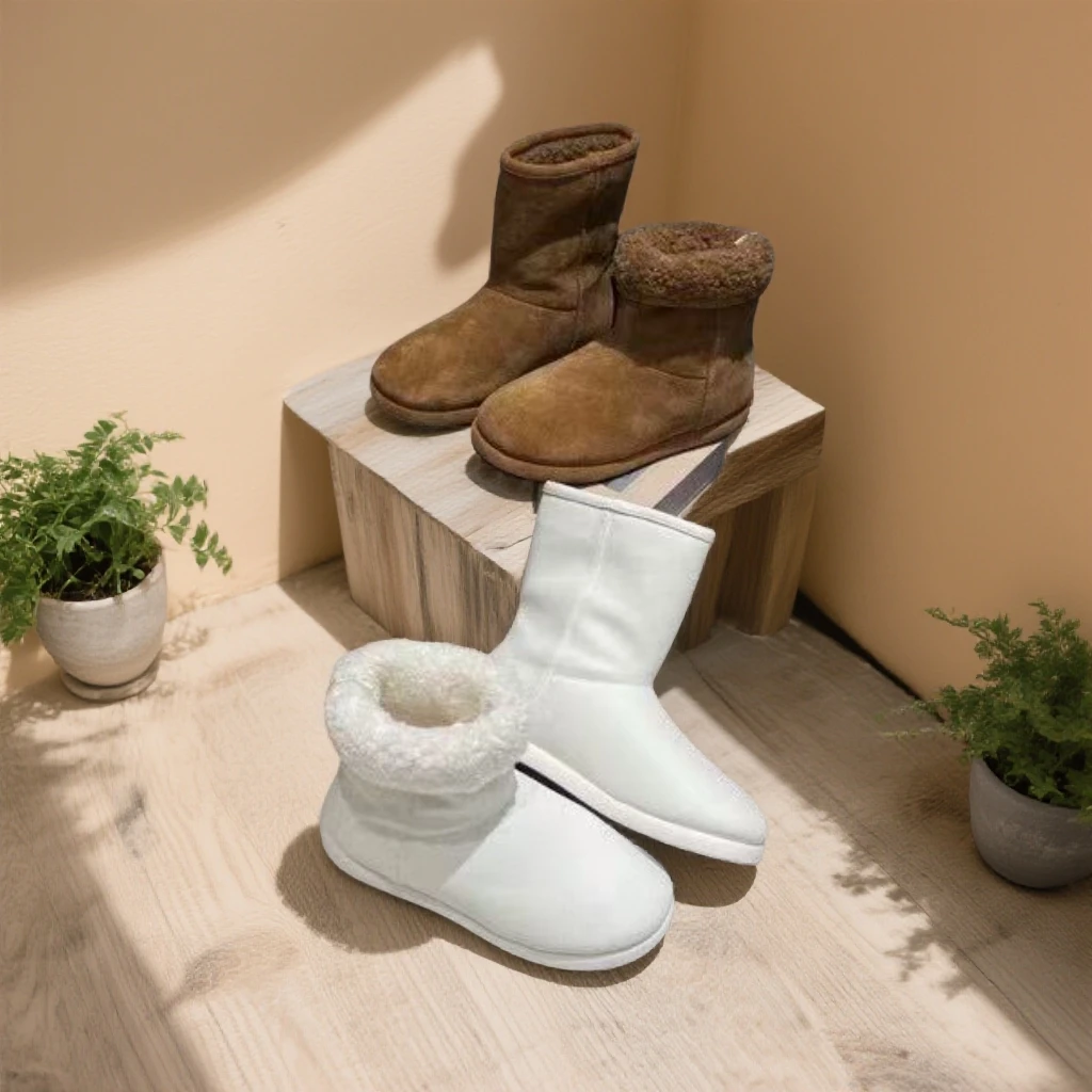 时尚雪地靴女款2025新款冬季防水靴子女冬加厚加绒棉鞋休闲雪地棉