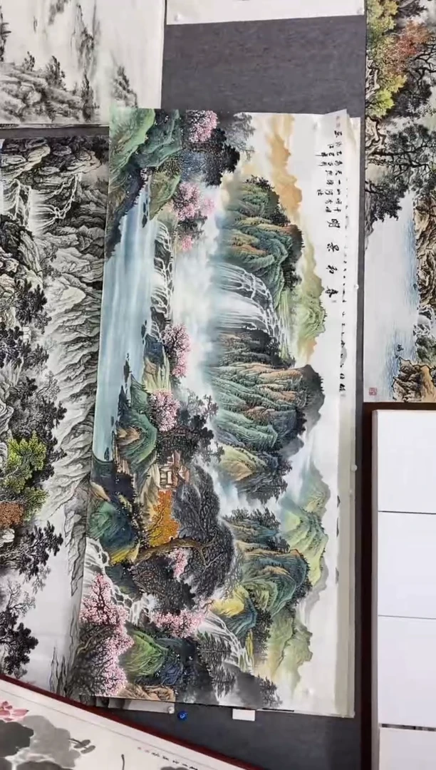 国画8**3沈泳江 手绘 小八尺240*100