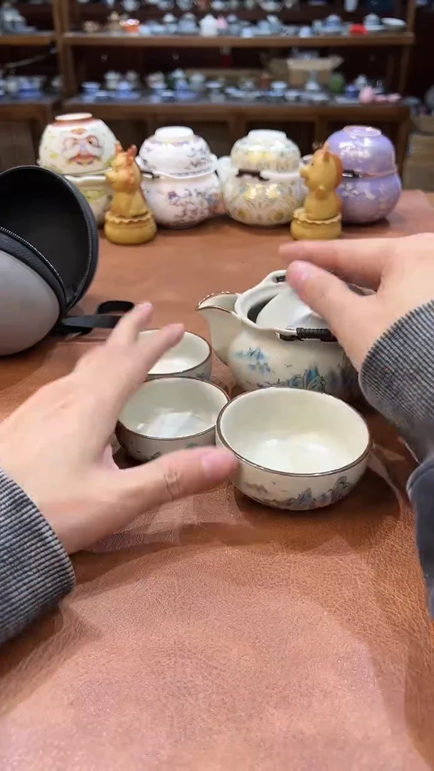 真的很便宜会开片的旅行茶具