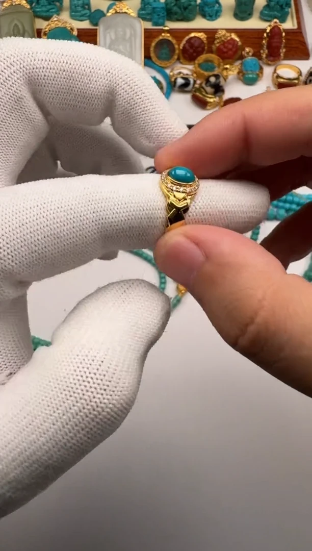 18K金镶嵌绿松石配饰沈*111