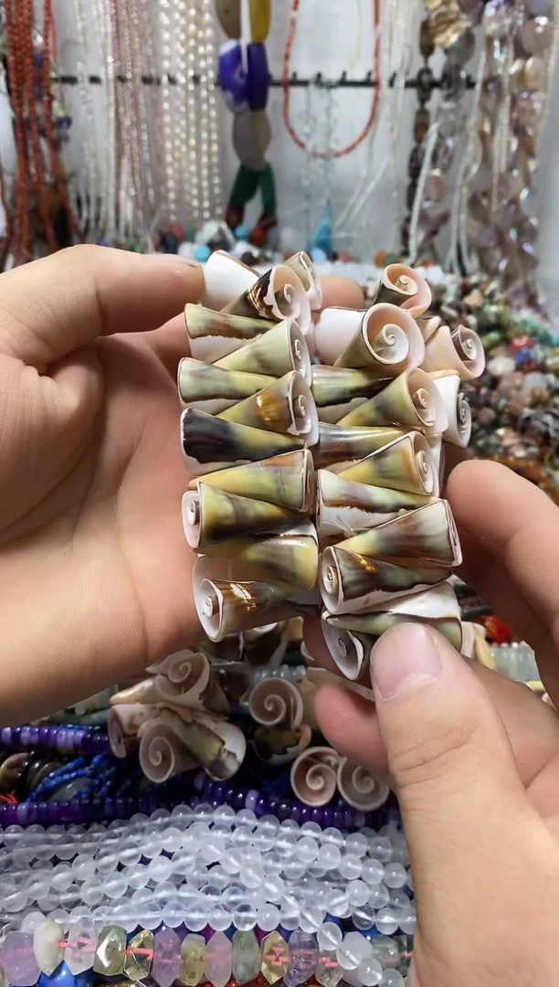 玛瑙/玉髓合金珠宝半成品花螺手串两条装