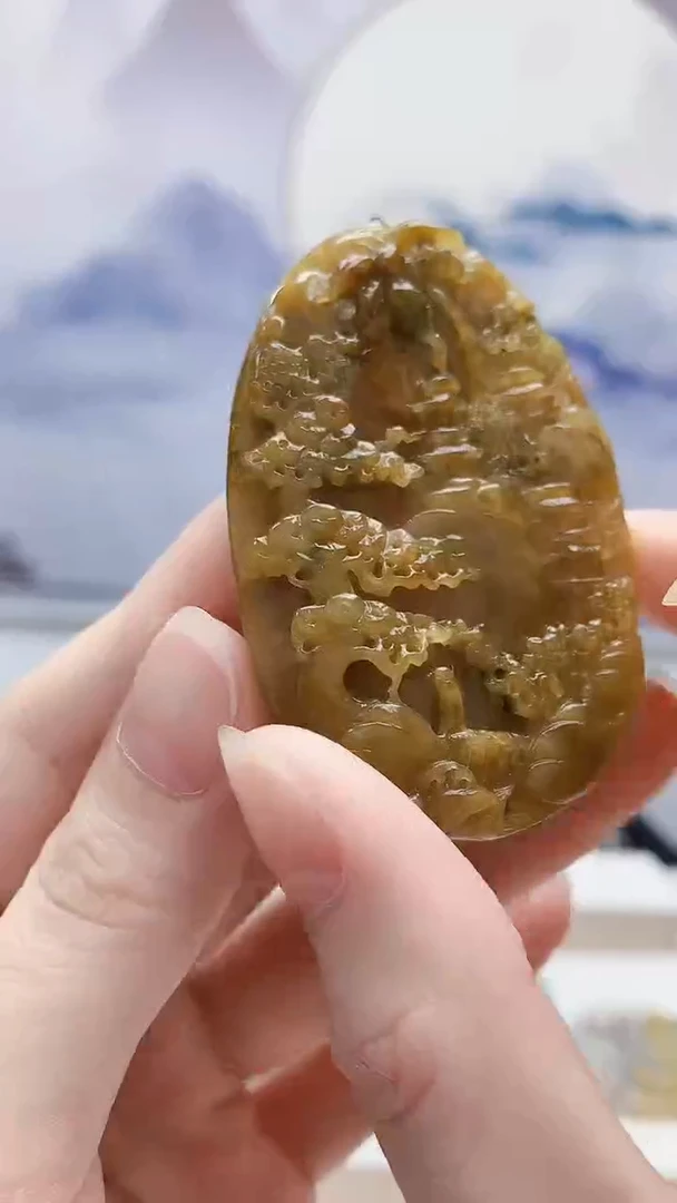 未镶嵌定制翡翠4957ry-毛货挂件32