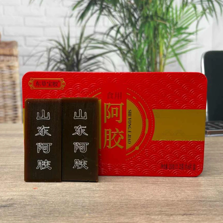 【正品保证】 山东正品阿胶块铁盒250克纯驴皮熬制可打粉阿胶片