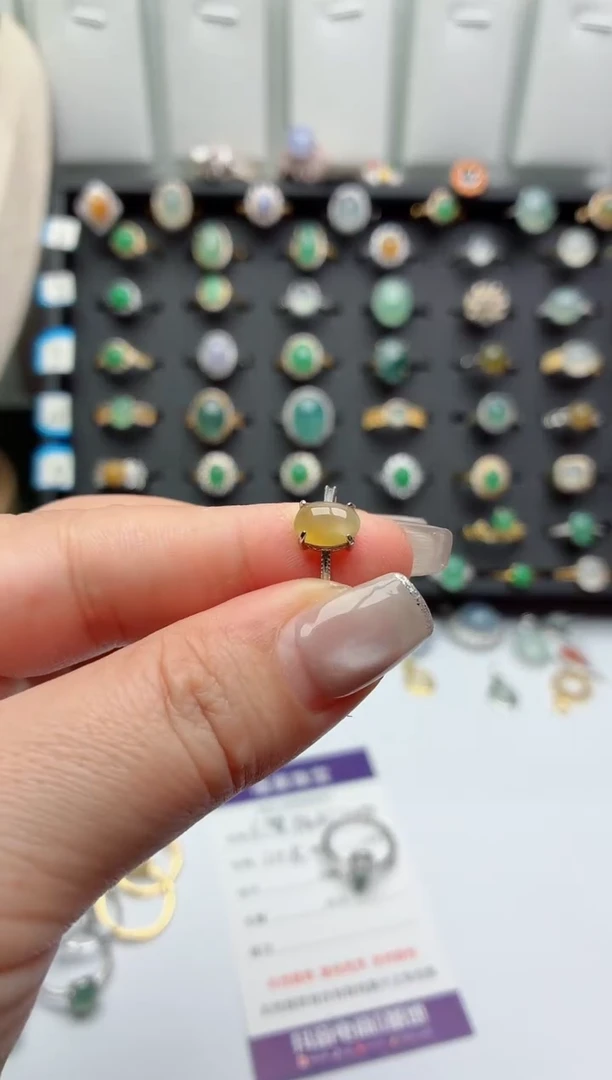 银S925镶嵌戒指翡翠.