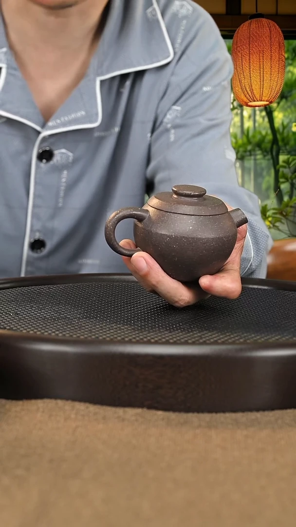 紫砂茶宠天青泥粗砂炮嘴巨轮