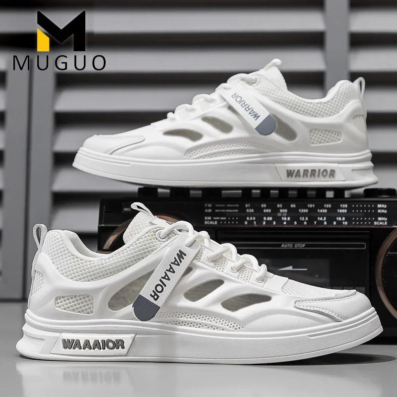 男鞋2025夏季新款男士休闲百搭透气镂空潮鞋少年学生网面板鞋耐磨