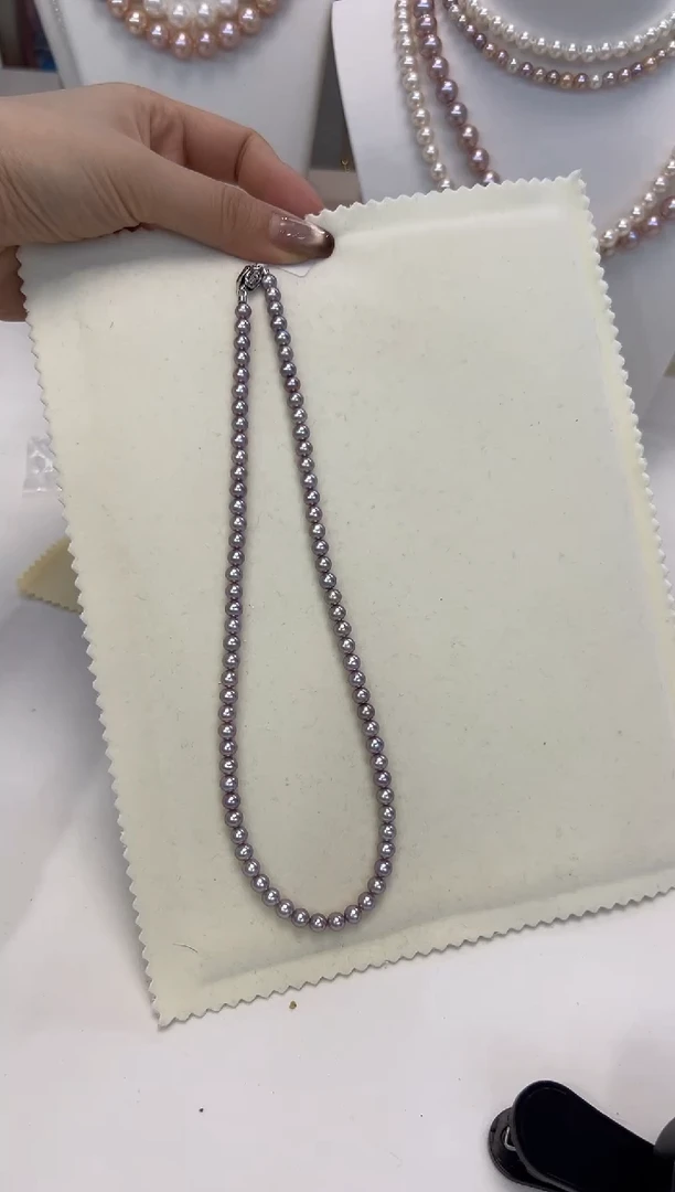 【闪购商品】淡水珍珠银S925镶嵌颈饰5-5.5MM无核彩珠项链