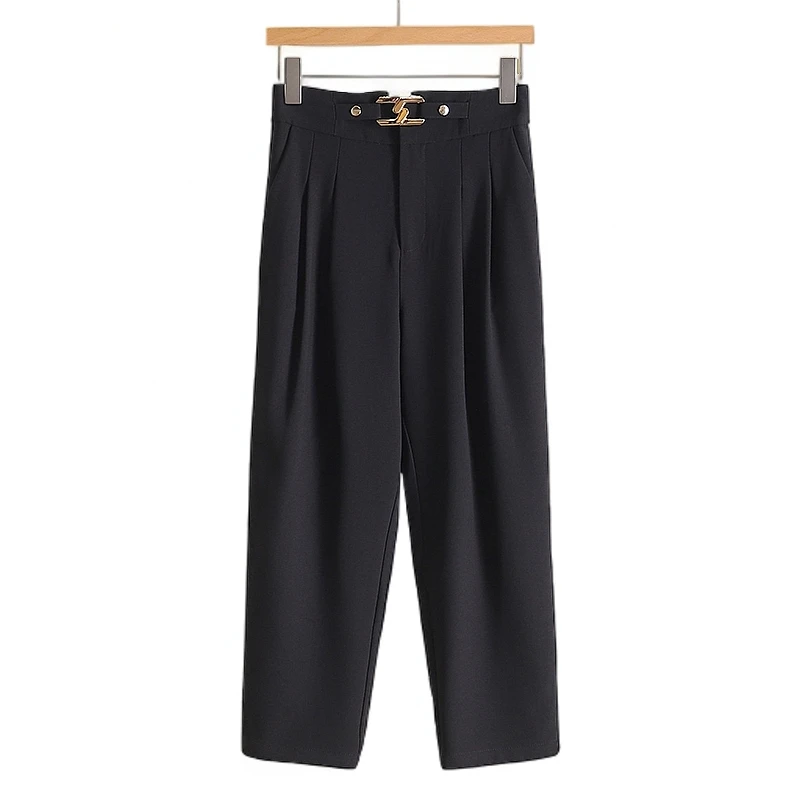 伍莎服饰云仓【芙】基础款质感休闲裤小脚裤新款春装