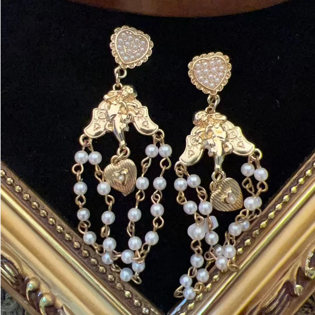 铜合金耳饰 法式复古宫廷耳饰432